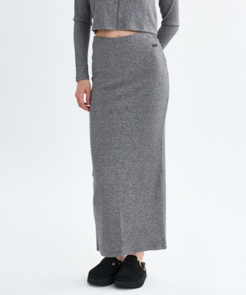 RVCA(ルーカ)の「RVCA/ルーカ MAXI PENCIL SKIRT リブニットスカート BF044-601(スカート・レディース・杢グレー/ベージュ/ブラック・M)」の14枚目の写真