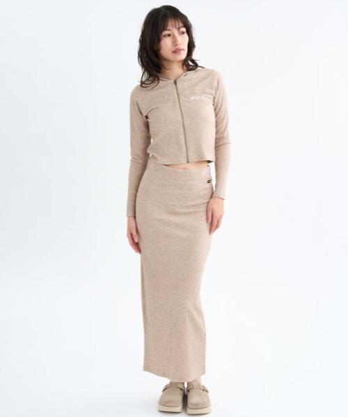 RVCA(ルーカ)の「RVCA/ルーカ MAXI PENCIL SKIRT リブニットスカート BF044-601(スカート・レディース・杢グレー/ベージュ/ブラック・M)」の19枚目の写真