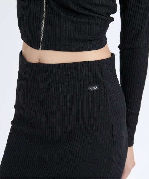 RVCA(ルーカ)の「RVCA/ルーカ MAXI PENCIL SKIRT リブニットスカート BF044-601(スカート・レディース・杢グレー/ベージュ/ブラック・M)」の8枚目の写真