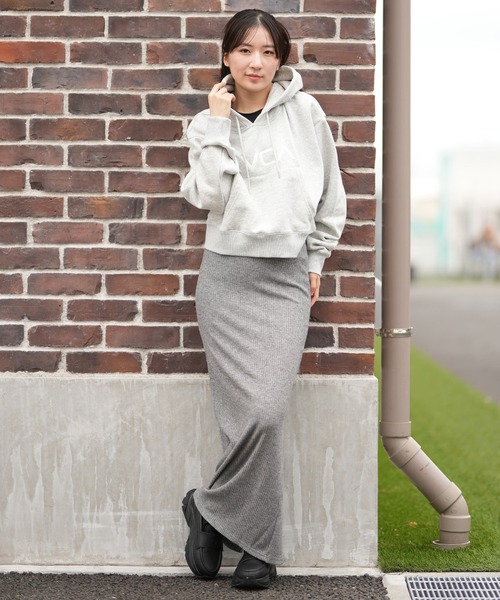 セール】RVCA/ルーカ MAXI PENCIL SKIRT リブニットスカート BF044-601