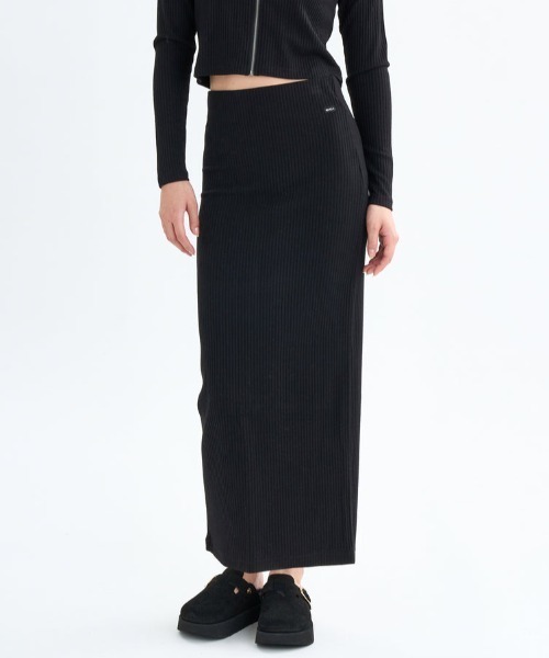 セール】RVCA/ルーカ MAXI PENCIL SKIRT リブニットスカート BF044-601