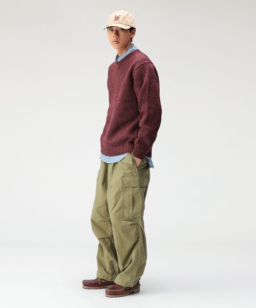 BEAMS（ビームス）の「3ゲージ カラーネップ クルーネック ニット（ニット/セーター・メンズ・ナチュラル/ブラック/ワイン・S/M/L/XL）」の4枚目の写真