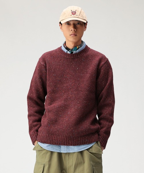 BEAMS（ビームス）の「3ゲージ カラーネップ クルーネック ニット（ニット/セーター・メンズ・ナチュラル/ブラック/ワイン・S/M/L/XL）」の3枚目の写真