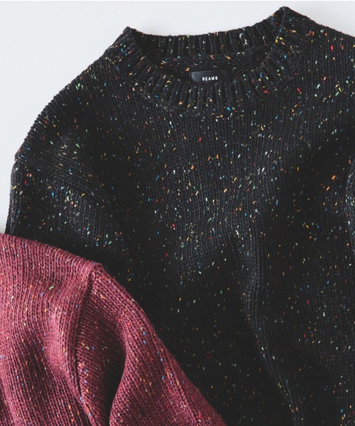 BEAMS（ビームス）の「3ゲージ カラーネップ クルーネック ニット（ニット/セーター・メンズ・ナチュラル/ブラック/ワイン・S/M/L/XL）」の2枚目の写真