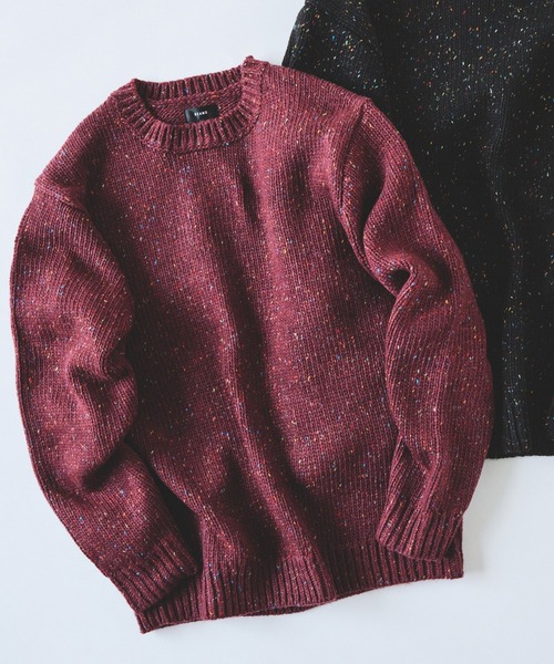 セール】3ゲージ カラーネップ クルーネック ニット（ニット/セーター