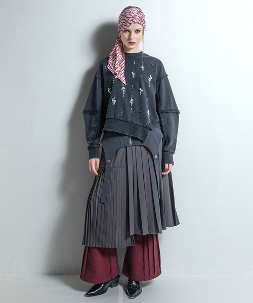 AULA AILA（アウラアイラ）の「ストレッチフレアパンツ（その他パンツ・レディース・ボルドー/カーキ/ブラック・1/0）」の7枚目の写真