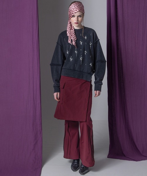 AULA AILA（アウラアイラ）の「ストレッチフレアパンツ（その他パンツ・レディース・ボルドー/カーキ/ブラック・1/0）」の5枚目の写真