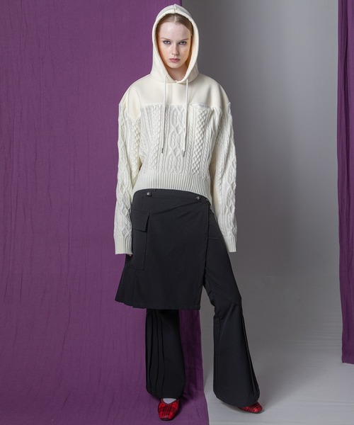 AULA AILA（アウラアイラ）の「ストレッチフレアパンツ（その他パンツ・レディース・ボルドー/カーキ/ブラック・1/0）」の15枚目の写真