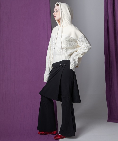 AULA AILA（アウラアイラ）の「ストレッチフレアパンツ（その他パンツ・レディース・ボルドー/カーキ/ブラック・1/0）」の16枚目の写真