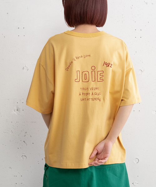POU DOU DOU(プードゥドゥ)の「JOiEバックロゴ刺繍Tシャツ(Tシャツ/カットソー・レディース・イエロー/ライトイエロー/オフホワイト/ネイビー・M)」の3枚目の写真