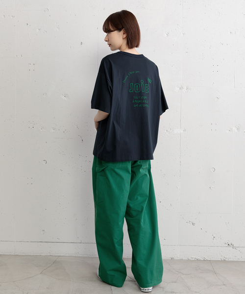 POU DOU DOU(プードゥドゥ)の「JOiEバックロゴ刺繍Tシャツ(Tシャツ/カットソー・レディース・イエロー/ライトイエロー/オフホワイト/ネイビー・M)」の6枚目の写真