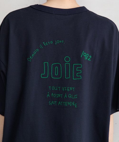 POU DOU DOU(プードゥドゥ)の「JOiEバックロゴ刺繍Tシャツ(Tシャツ/カットソー・レディース・イエロー/ライトイエロー/オフホワイト/ネイビー・M)」の8枚目の写真