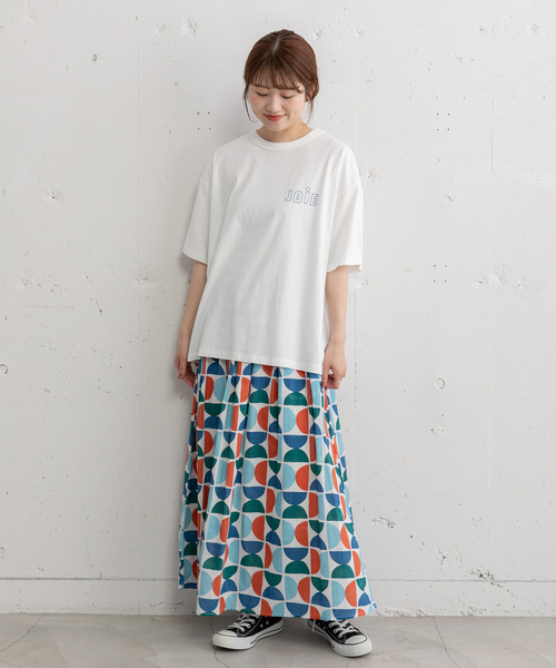 POU DOU DOU(プードゥドゥ)の「JOiEバックロゴ刺繍Tシャツ(Tシャツ/カットソー・レディース・イエロー/ライトイエロー/オフホワイト/ネイビー・M)」の13枚目の写真