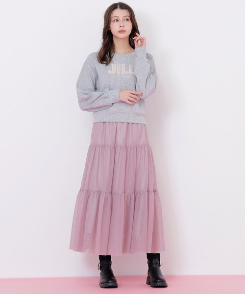 JILL by JILL STUART(ジルバイジルスチュアート)の「◇ラメチュールティアードスカート(スカート・レディース・ピンク/グレー/ホワイト・FREE)」の3枚目の写真