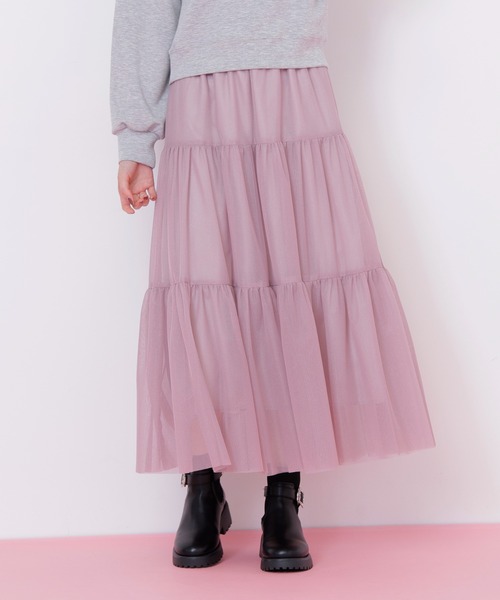 JILL by JILL STUART(ジルバイジルスチュアート)の「◇ラメチュールティアードスカート(スカート・レディース・ピンク/グレー/ホワイト・FREE)」の4枚目の写真