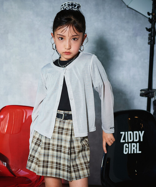 ZIDDY(ジディ)の「合皮ベルト付きチェックスカパン(130~160cm)(スカート・キッズ・ブラック系その他/ブラウン系その他・FREE/130cm/140cm/150cm)」の10枚目の写真