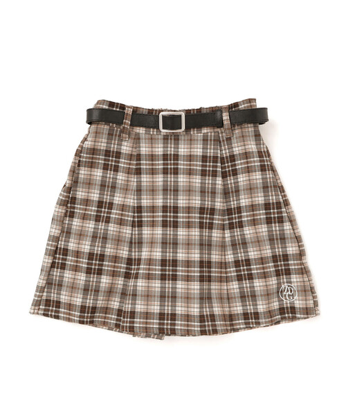 ZIDDY(ジディ)の「合皮ベルト付きチェックスカパン(130~160cm)(スカート・キッズ・ブラック系その他/ブラウン系その他・FREE/130cm/140cm/150cm)」の12枚目の写真