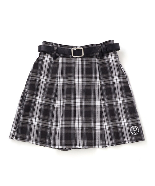 ZIDDY(ジディ)の「合皮ベルト付きチェックスカパン(130~160cm)(スカート・キッズ・ブラック系その他/ブラウン系その他・FREE/130cm/140cm/150cm)」の14枚目の写真