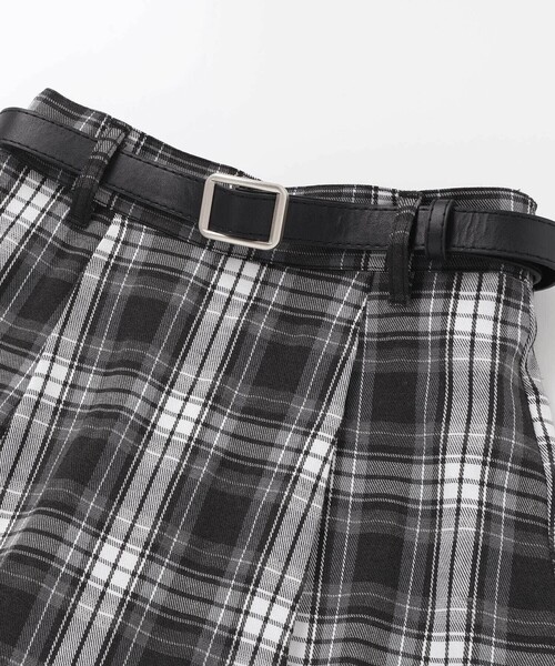ZIDDY(ジディ)の「合皮ベルト付きチェックスカパン(130~160cm)(スカート・キッズ・ブラック系その他/ブラウン系その他・FREE/130cm/140cm/150cm)」の16枚目の写真