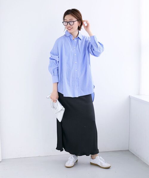 le.coeur blanc(ルクールブラン)の「《WEB限定アイテム》バックギャザーストライプオーバーシャツ(シャツ/ブラウス・レディース・ブラウン系その他2/ホワイト系その他2/ブルー系その他2/ブルー系その他3・38)」の20枚目の写真