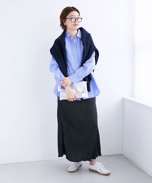 le.coeur blanc(ルクールブラン)の「《WEB限定アイテム》バックギャザーストライプオーバーシャツ(シャツ/ブラウス・レディース・ブラウン系その他2/ホワイト系その他2/ブルー系その他2/ブルー系その他3・38)」の21枚目の写真