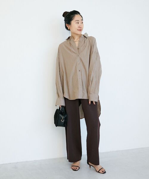 le.coeur blanc(ルクールブラン)の「《WEB限定アイテム》バックギャザーストライプオーバーシャツ(シャツ/ブラウス・レディース・ブラウン系その他2/ホワイト系その他2/ブルー系その他2/ブルー系その他3・38)」の22枚目の写真