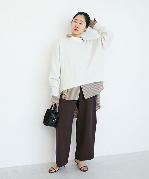 le.coeur blanc(ルクールブラン)の「《WEB限定アイテム》バックギャザーストライプオーバーシャツ(シャツ/ブラウス・レディース・ブラウン系その他2/ホワイト系その他2/ブルー系その他2/ブルー系その他3・38)」の7枚目の写真