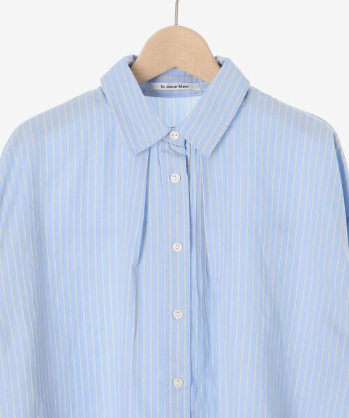 le.coeur blanc(ルクールブラン)の「《WEB限定アイテム》バックギャザーストライプオーバーシャツ(シャツ/ブラウス・レディース・ブラウン系その他2/ホワイト系その他2/ブルー系その他2/ブルー系その他3・38)」の9枚目の写真
