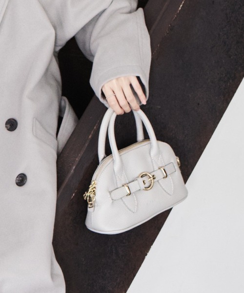 RIPANI】センターベルトレザーハンドバッグ(Q56457)（ハンドバッグ