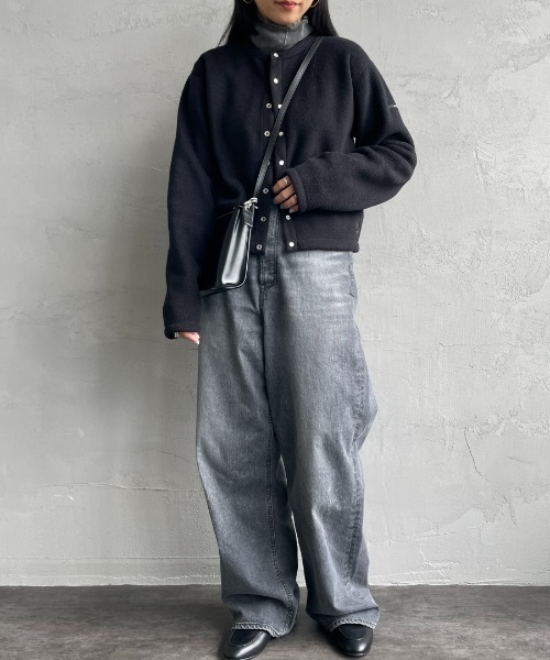 ORCIVAL（オーシバル）の「[ORCIVAL/オーシバル] クルーネック フリースカーディガン（カーディガン/ボレロ・レディース・グレー/サックスブルー/グレイッシュベージュ/ブラック・2）」の5枚目の写真