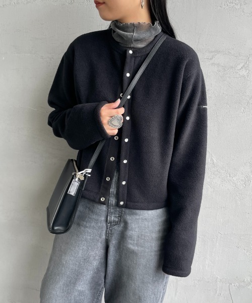 ORCIVAL（オーシバル）の「[ORCIVAL/オーシバル] クルーネック フリースカーディガン（カーディガン/ボレロ・レディース・グレー/サックスブルー/グレイッシュベージュ/ブラック・2）」の9枚目の写真