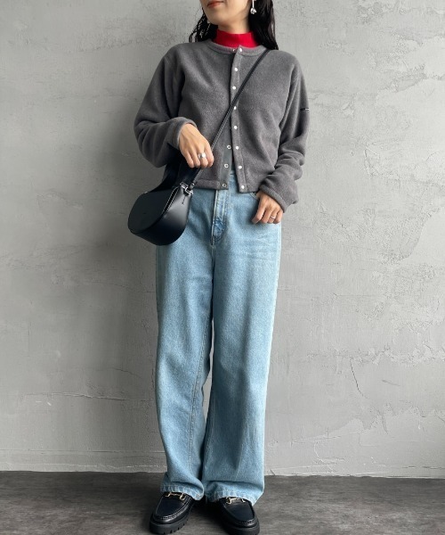 ORCIVAL（オーシバル）の「[ORCIVAL/オーシバル] クルーネック フリースカーディガン（カーディガン/ボレロ・レディース・グレー/サックスブルー/グレイッシュベージュ/ブラック・2）」の6枚目の写真