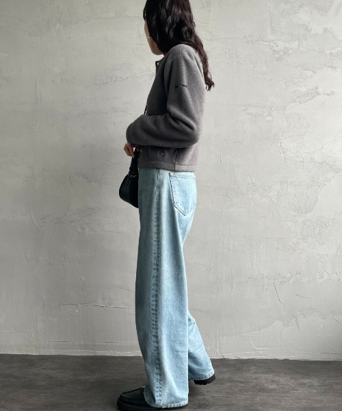 ORCIVAL（オーシバル）の「[ORCIVAL/オーシバル] クルーネック フリースカーディガン（カーディガン/ボレロ・レディース・グレー/サックスブルー/グレイッシュベージュ/ブラック・2）」の22枚目の写真