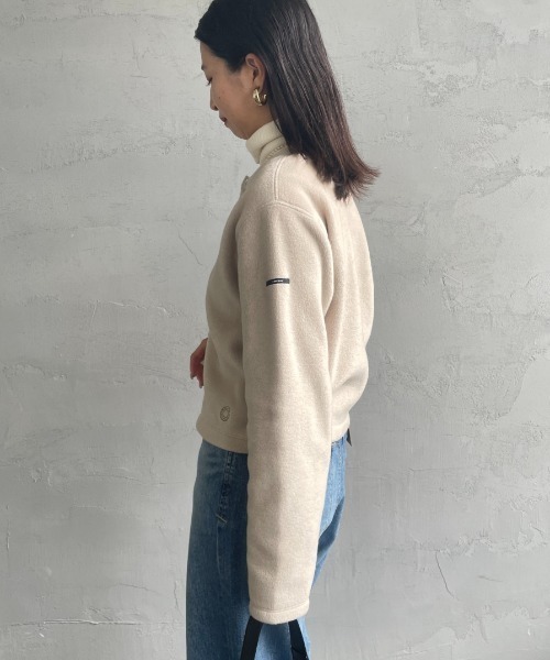 ORCIVAL/オーシバル] クルーネック フリースカーディガン