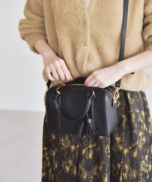 quaranciel: 2way タッセル チャーム ミニ ボストン バッグ（ボストン