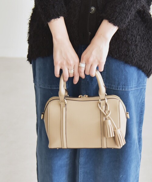 quaranciel: 2way タッセル チャーム ミニ ボストン バッグ（ボストン