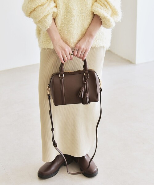 quaranciel: 2way タッセル チャーム ミニ ボストン バッグ（ボストン