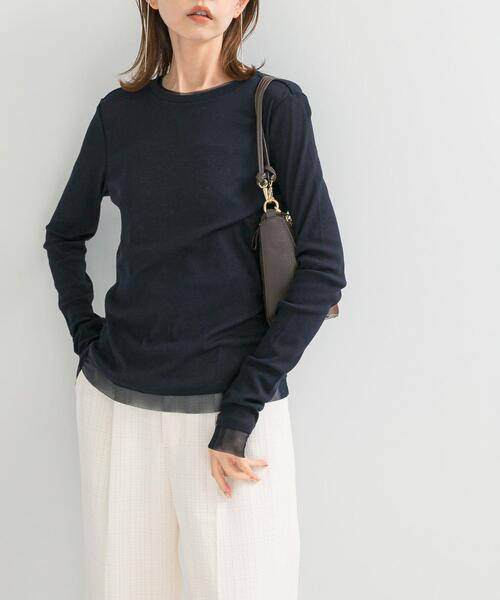 URBAN RESEARCH ROSSO WOMEN（アーバンリサーチ　ロッソ）の「シアードッキングカットソー（Tシャツ/カットソー・レディース・ネイビー/ライトブルー/オフホワイト・FREE）」の13枚目の写真