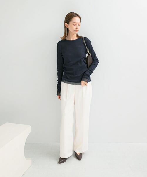 URBAN RESEARCH ROSSO WOMEN（アーバンリサーチ　ロッソ）の「シアードッキングカットソー（Tシャツ/カットソー・レディース・ネイビー/ライトブルー/オフホワイト・FREE）」の11枚目の写真