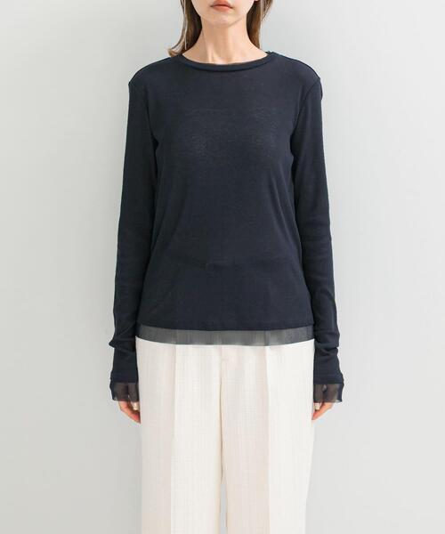 URBAN RESEARCH ROSSO WOMEN（アーバンリサーチ　ロッソ）の「シアードッキングカットソー（Tシャツ/カットソー・レディース・ネイビー/ライトブルー/オフホワイト・FREE）」の10枚目の写真