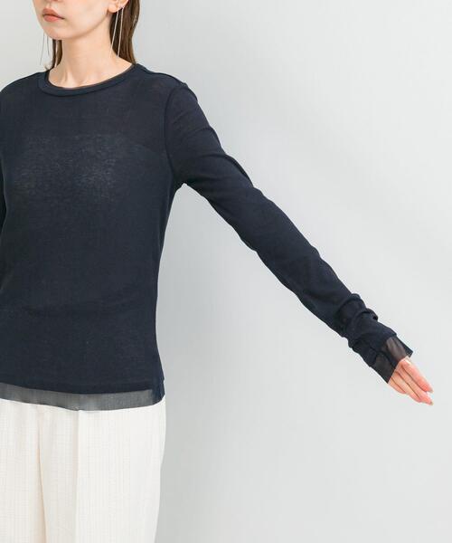 URBAN RESEARCH ROSSO WOMEN（アーバンリサーチ　ロッソ）の「シアードッキングカットソー（Tシャツ/カットソー・レディース・ネイビー/ライトブルー/オフホワイト・FREE）」の9枚目の写真