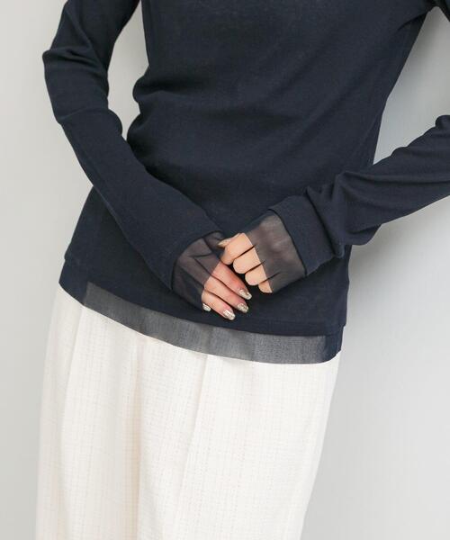 URBAN RESEARCH ROSSO WOMEN（アーバンリサーチ　ロッソ）の「シアードッキングカットソー（Tシャツ/カットソー・レディース・ネイビー/ライトブルー/オフホワイト・FREE）」の5枚目の写真