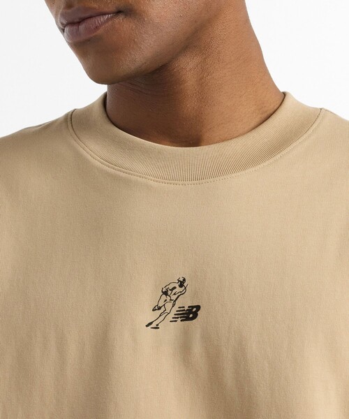 NEW BALANCE(ニューバランス)の「New Balance/ニューバランス S.O HWコットン S/S Tシャツ/MT43739(Tシャツ/カットソー・メンズ・ベージュ/ホワイト/チャコールグレー・MEDIUM/X-LARGE/LARGE/SMALL)」の5枚目の写真