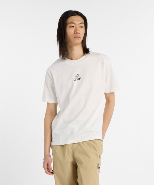 NEW BALANCE(ニューバランス)の「New Balance/ニューバランス S.O HWコットン S/S Tシャツ/MT43739(Tシャツ/カットソー・メンズ・ベージュ/ホワイト/チャコールグレー・MEDIUM/X-LARGE/LARGE/SMALL)」の10枚目の写真