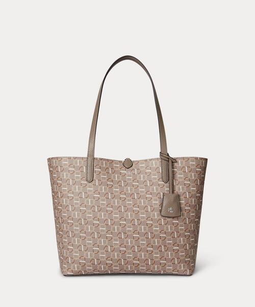 フェイクレザー ラージ リバーシブル トート バッグ（トートバッグ