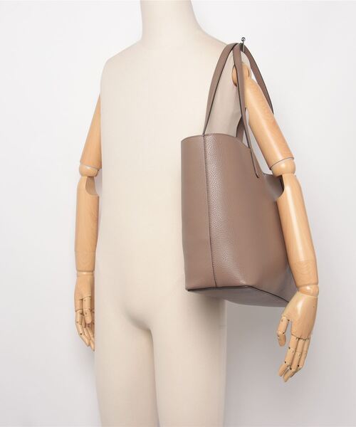 フェイクレザー ラージ リバーシブル トート バッグ（トートバッグ