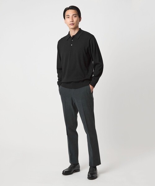 green label relaxing(グリーンレーベルリラクシング)の「Super 120's ハイゲージ ニット ポロシャツ(ニット/セーター・メンズ・ブラック/ダークブラウン/パープル・S/M/L/XL)」の7枚目の写真