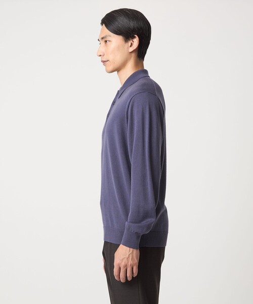 green label relaxing(グリーンレーベルリラクシング)の「Super 120's ハイゲージ ニット ポロシャツ(ニット/セーター・メンズ・ブラック/ダークブラウン/パープル・S/M/L/XL)」の14枚目の写真