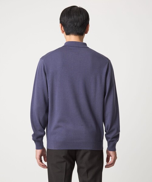 green label relaxing(グリーンレーベルリラクシング)の「Super 120's ハイゲージ ニット ポロシャツ(ニット/セーター・メンズ・ブラック/ダークブラウン/パープル・S/M/L/XL)」の15枚目の写真