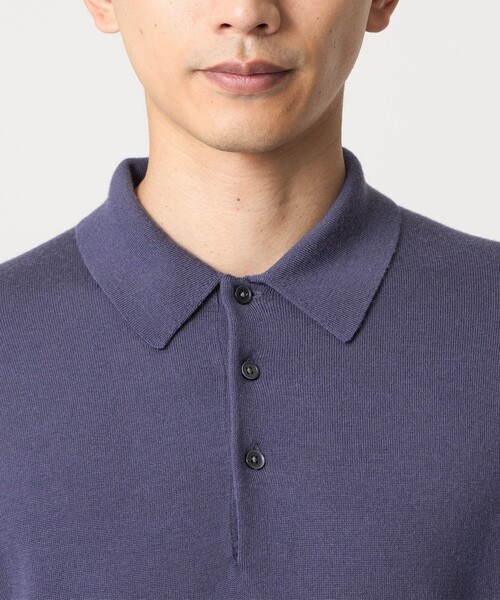 green label relaxing(グリーンレーベルリラクシング)の「Super 120's ハイゲージ ニット ポロシャツ(ニット/セーター・メンズ・ブラック/ダークブラウン/パープル・S/M/L/XL)」の16枚目の写真